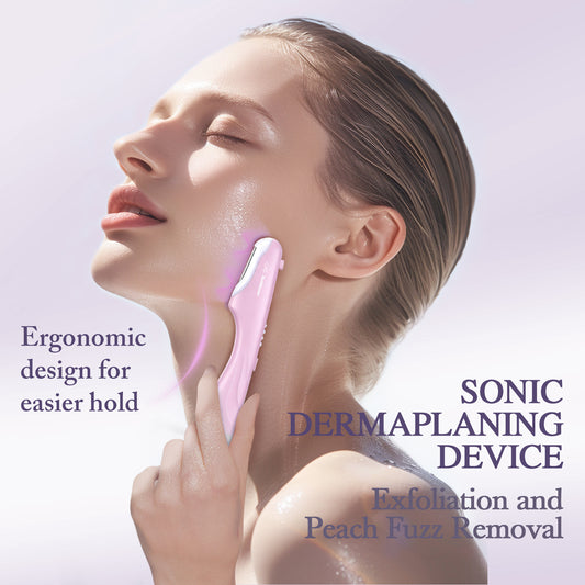 Sonic Precision Dermaplaning Tool & Brow Trimmer with LED Light — 3 Speeds