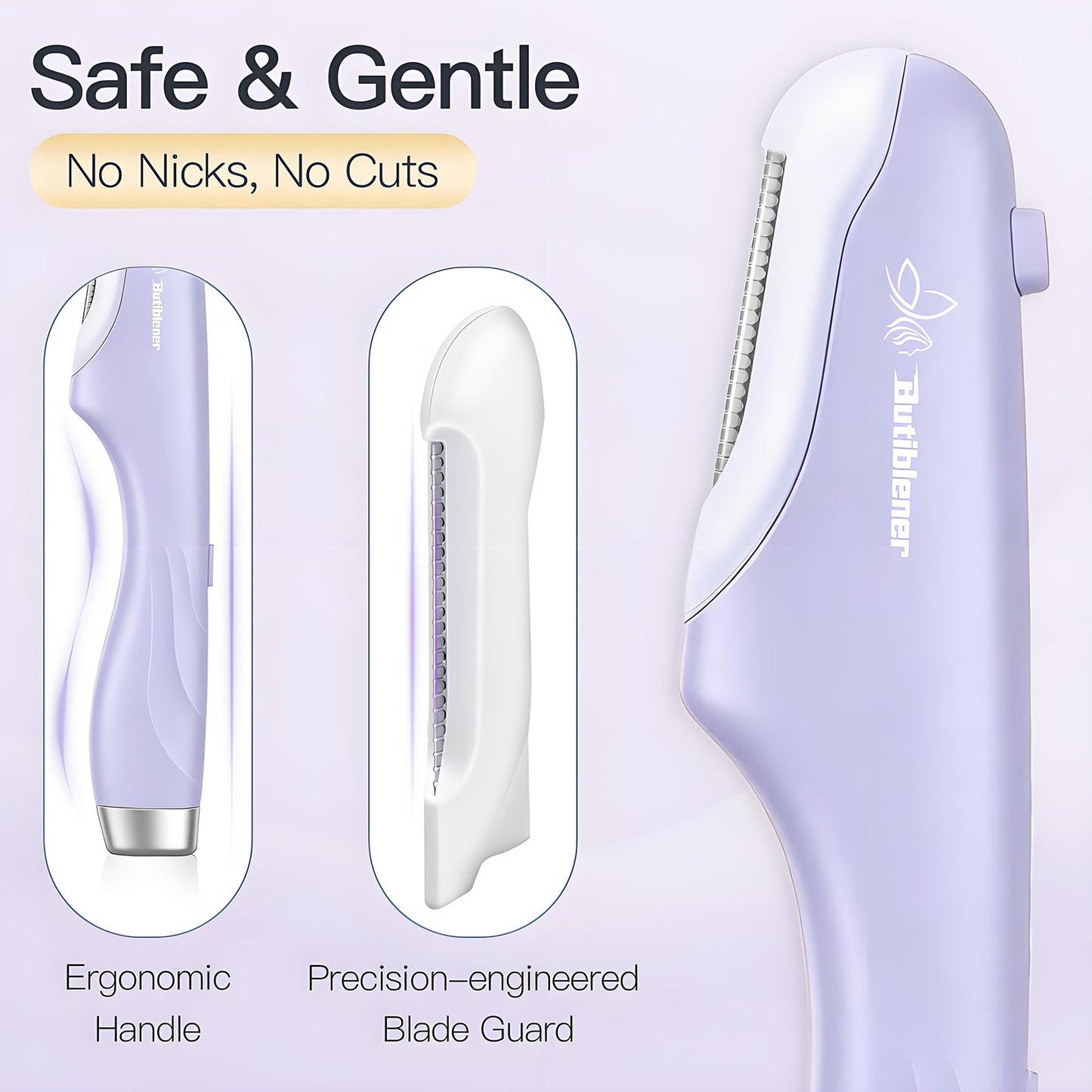2-in-1 Sonic Dermaplane & Eyebrow Shaper — Facial Exfoliator & Peach Fuzz Remover (Lilac Purple)