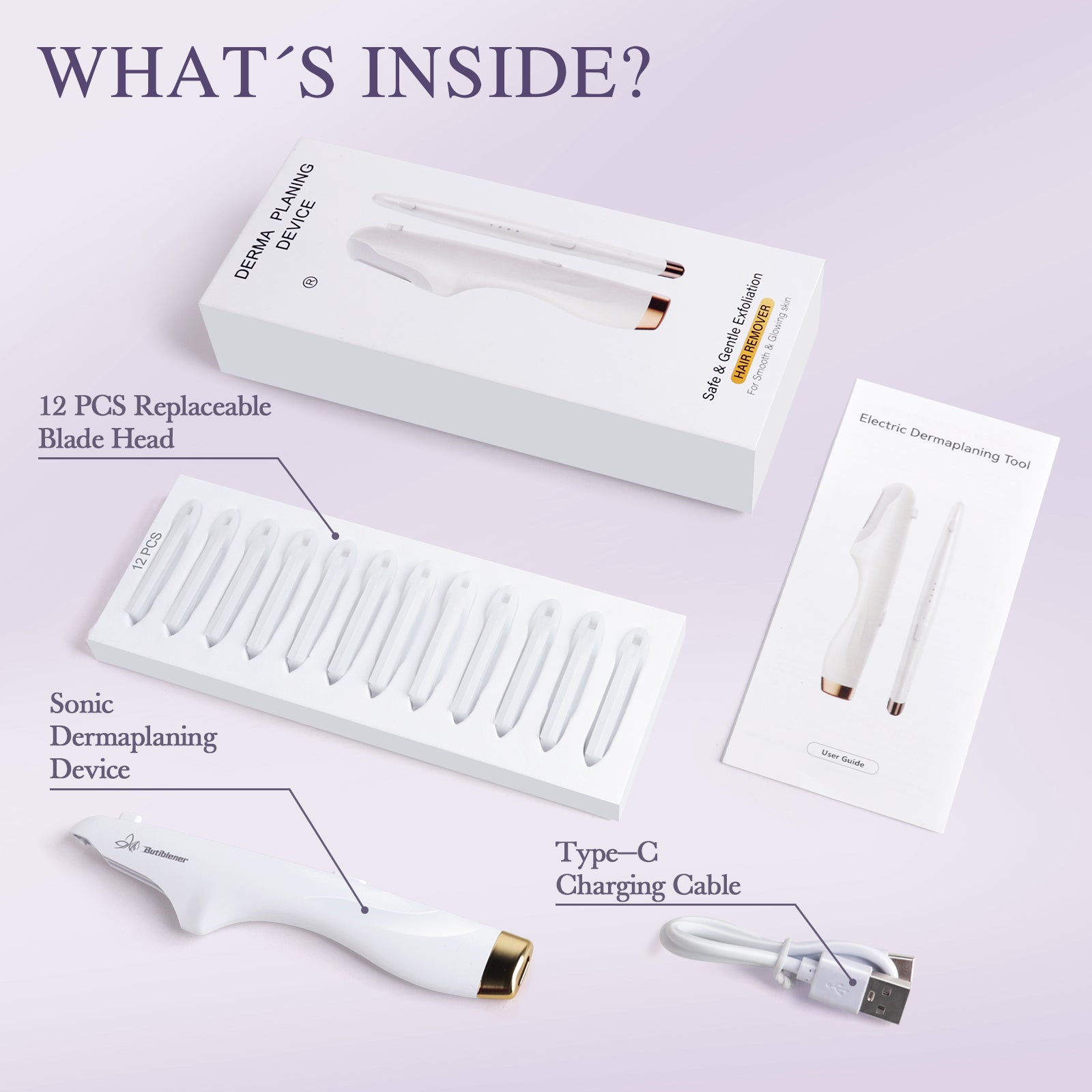 Premium Dermaplaning Refill Blades (Compatible with Butiblener Sonic Tool)